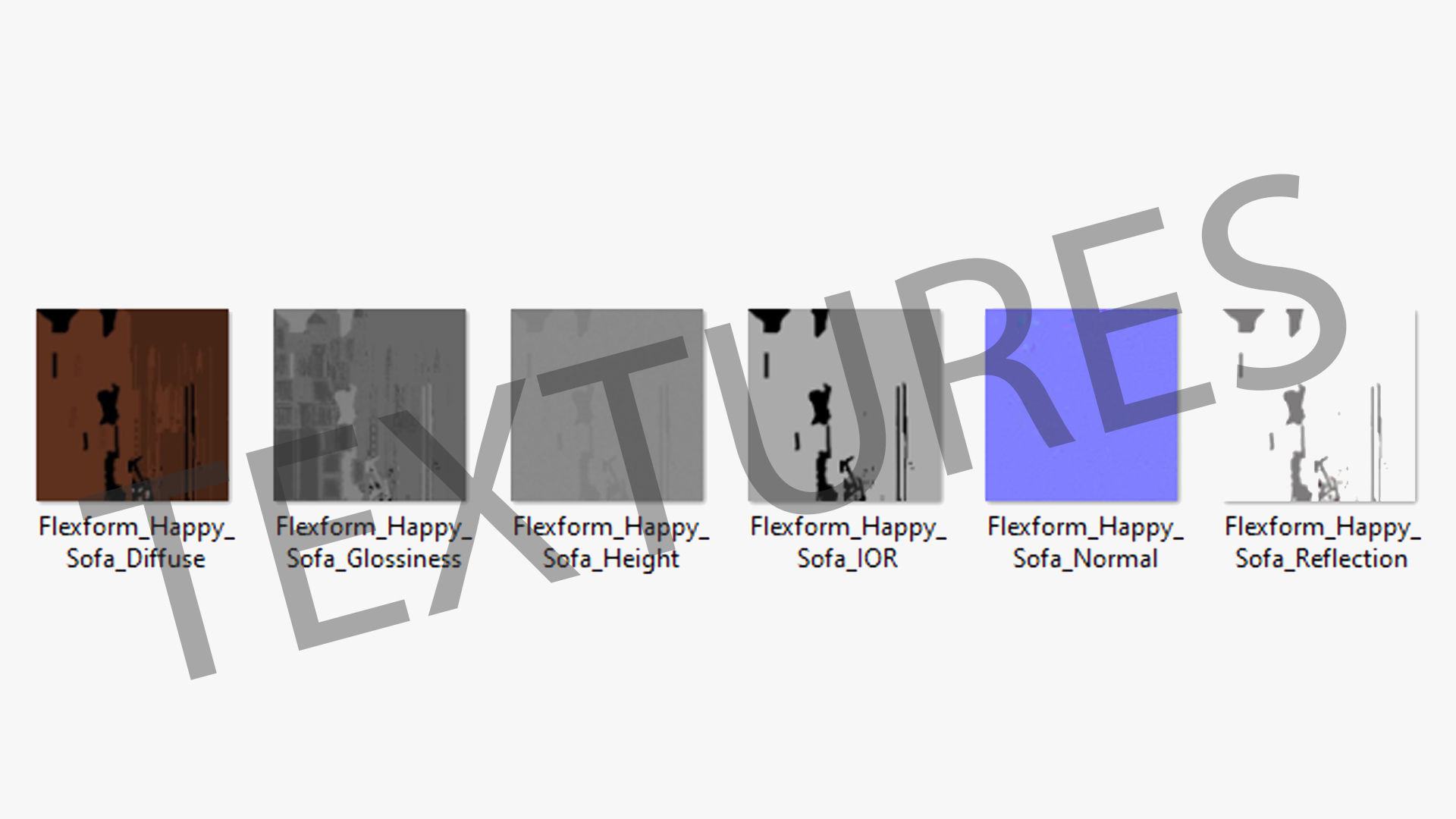 Flexform Happy Sofa Low-poly 3D model_30