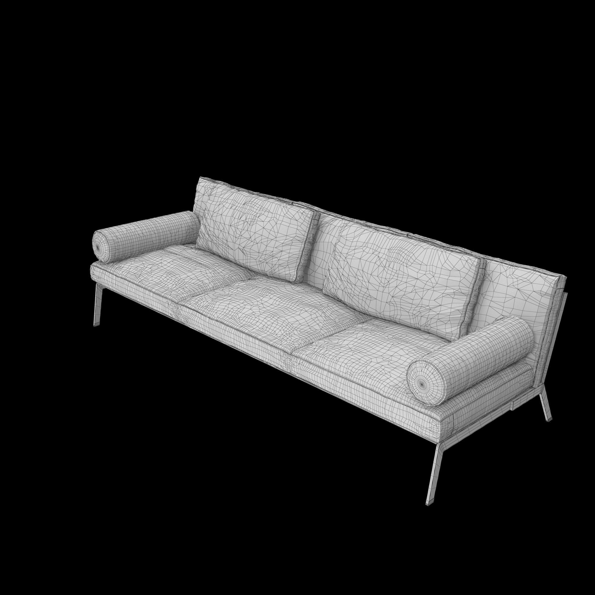 Flexform Happy Sofa Low-poly 3D model_1