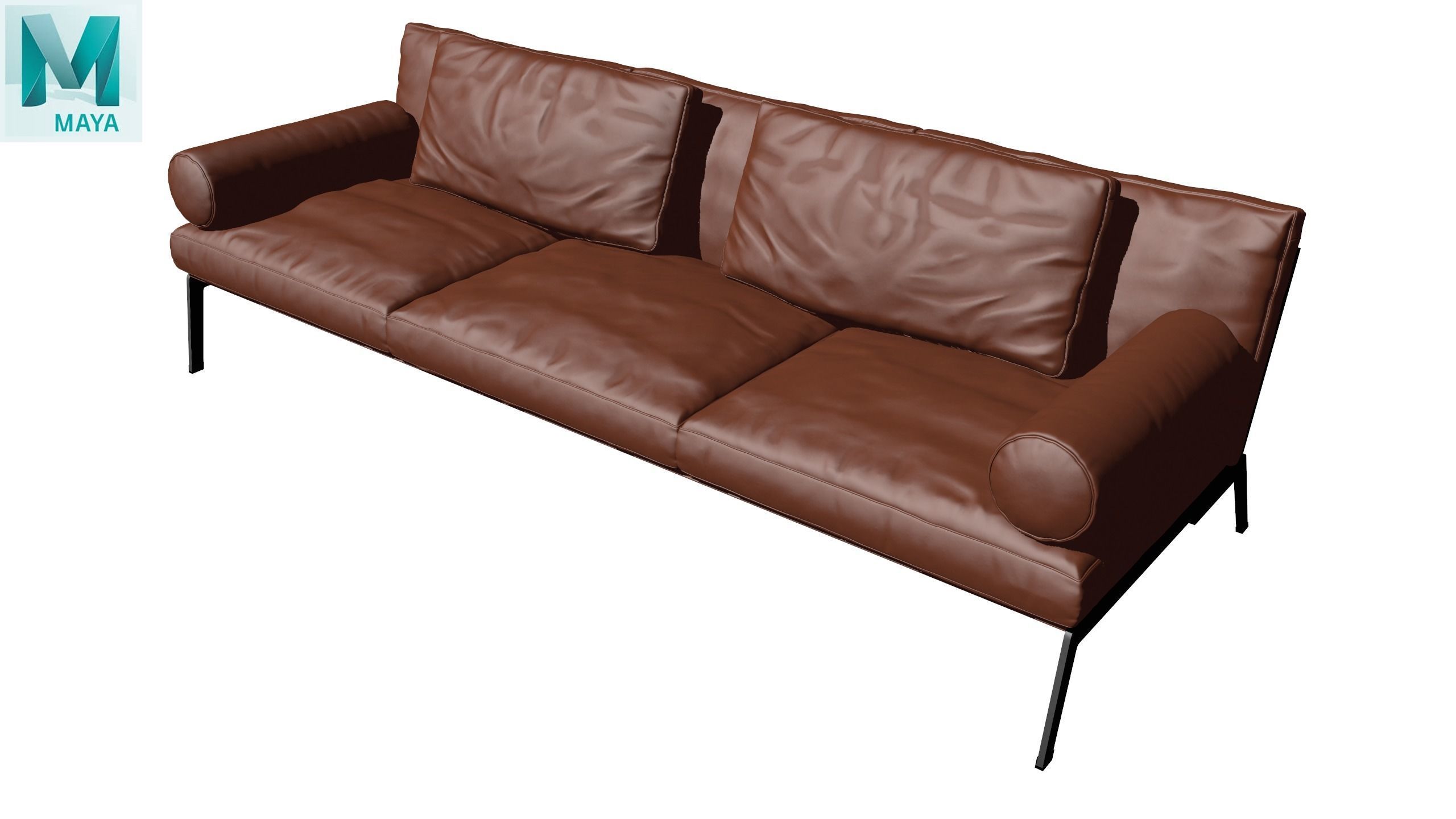 Flexform Happy Sofa Low-poly 3D model_26
