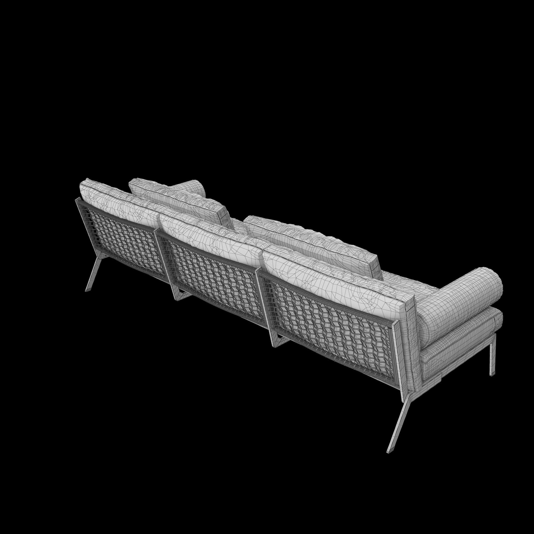 Flexform Happy Sofa Low-poly 3D model_7