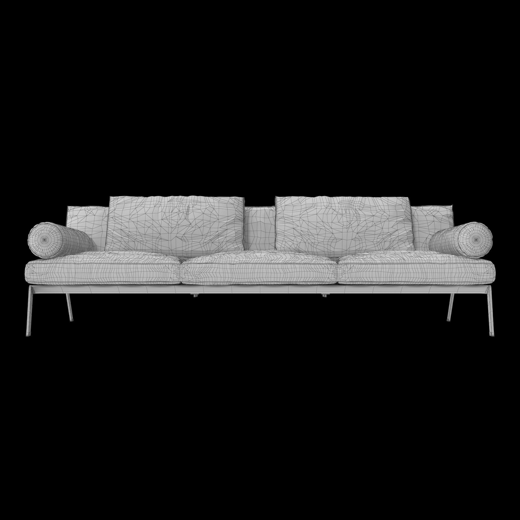 Flexform Happy Sofa Low-poly 3D model_10