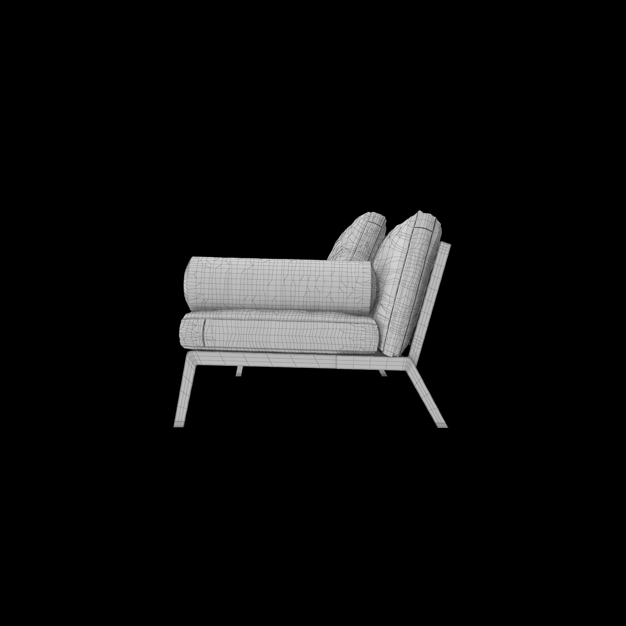 Flexform Happy Sofa Low-poly 3D model_13