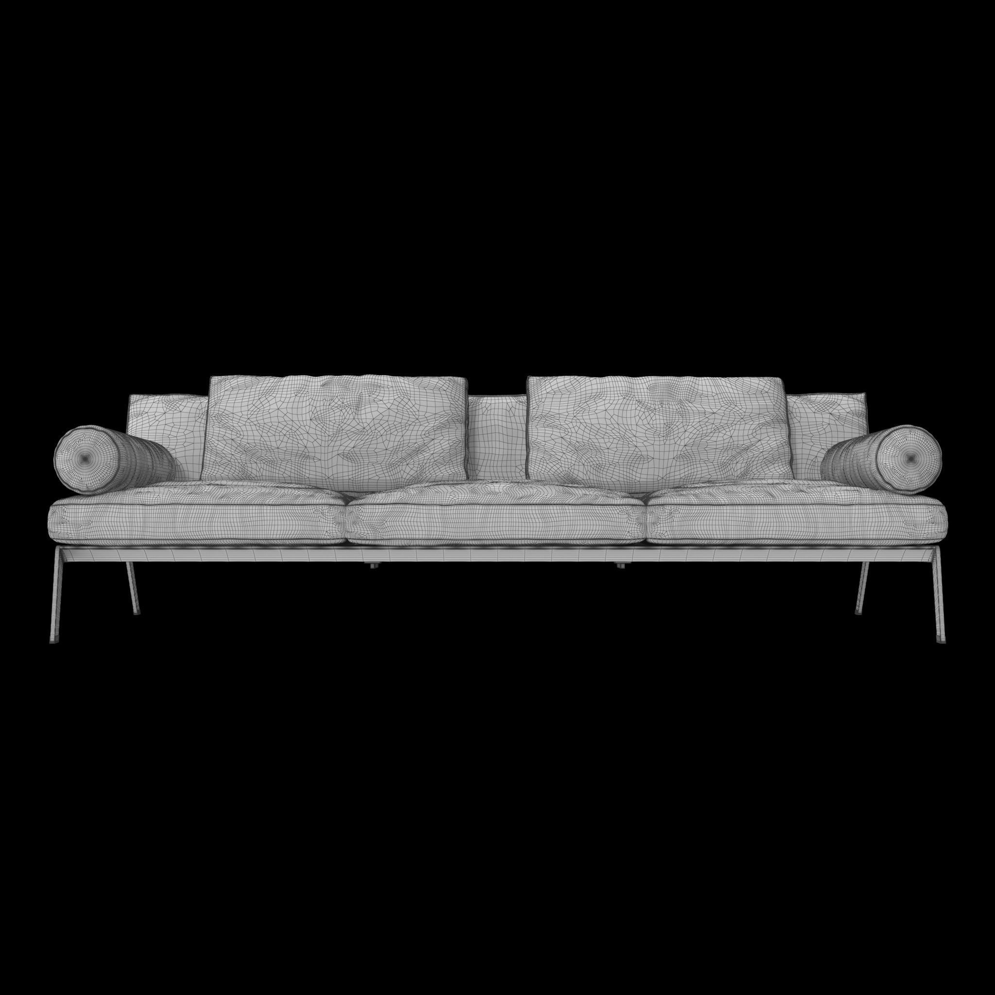 Flexform Happy Sofa Low-poly 3D model_11