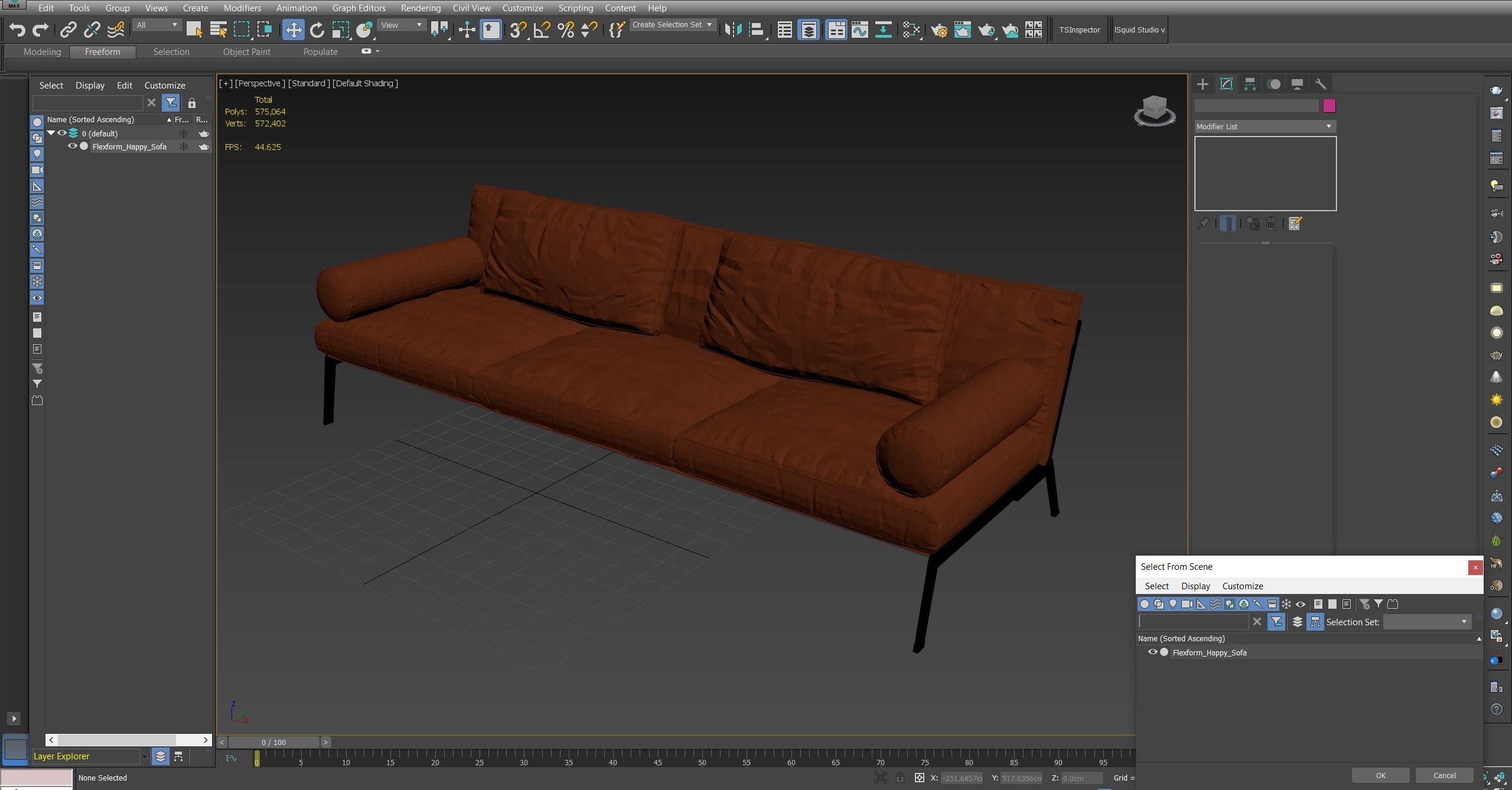 Flexform Happy Sofa Low-poly 3D model_25