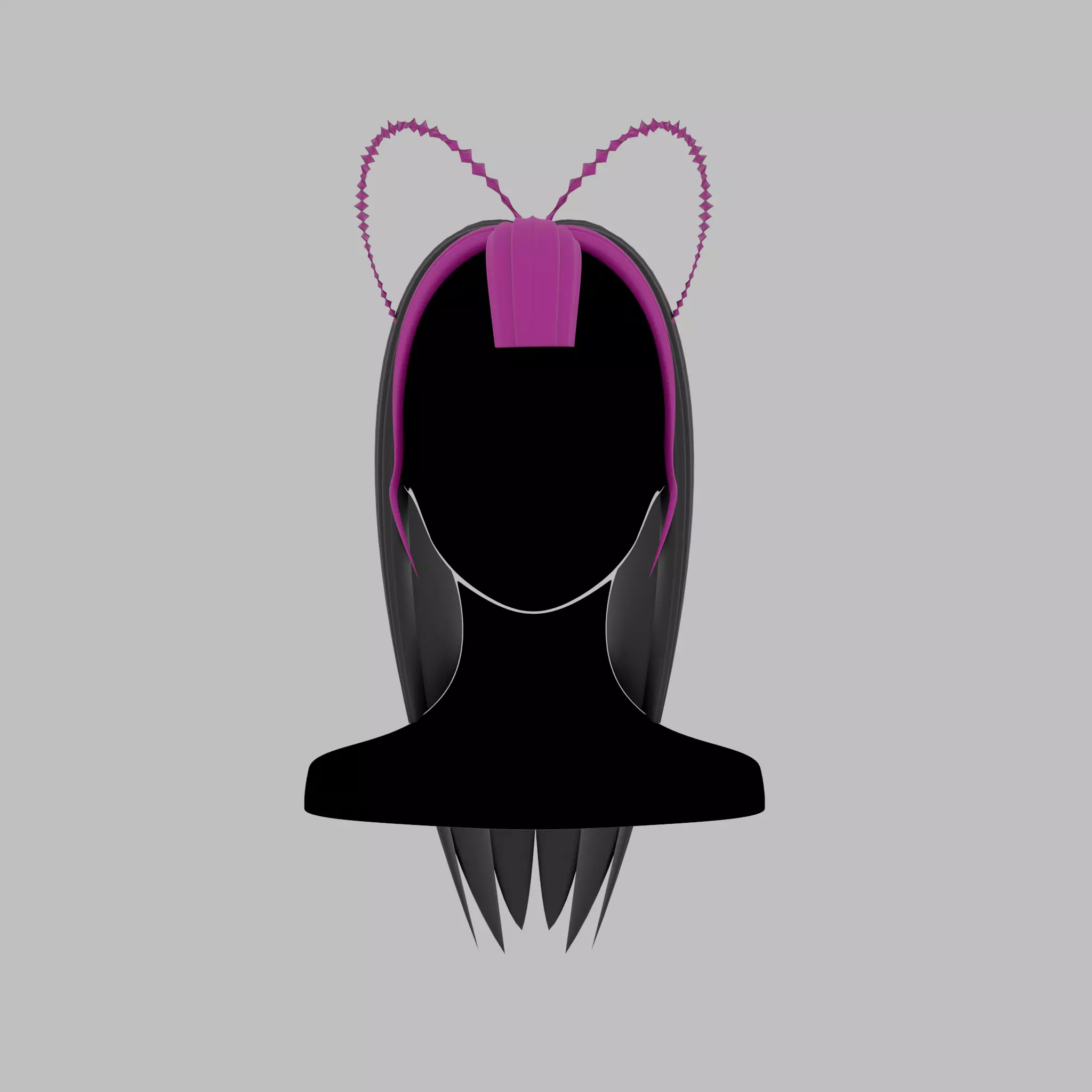 girl hair 01 Free low-poly 3D model