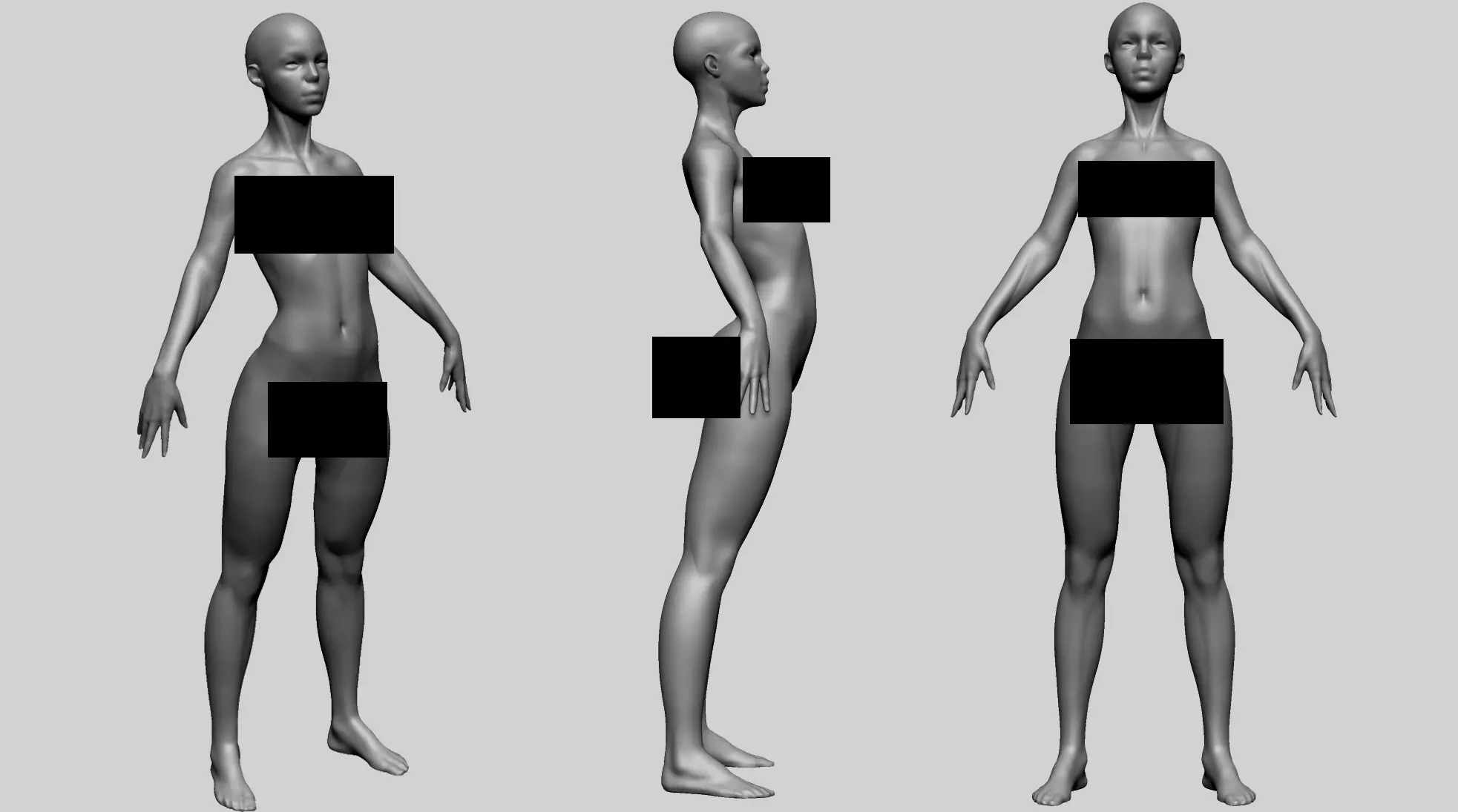 Stylized Female Anatomy - Base 3D model_0