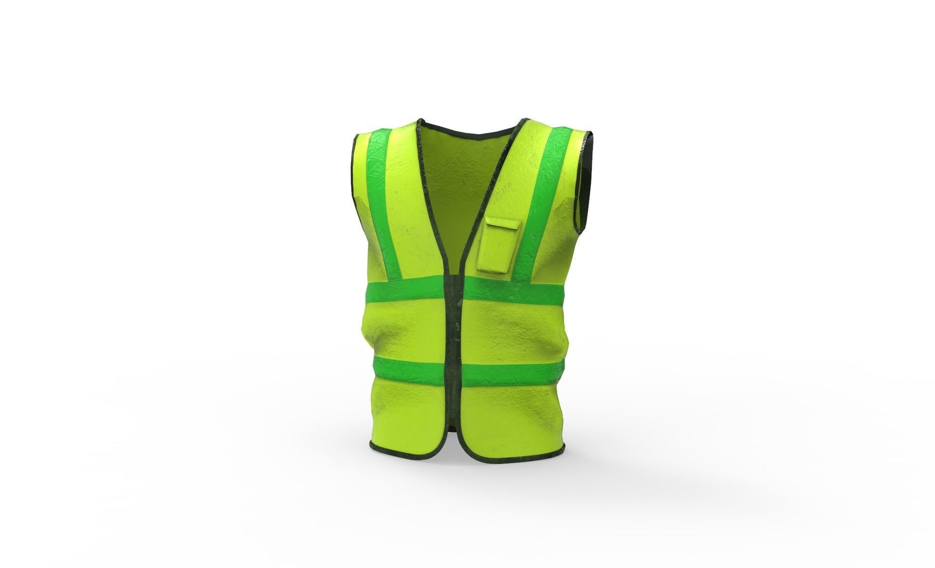 Realistic Worker Vest 001 Low-poly 3D model_1