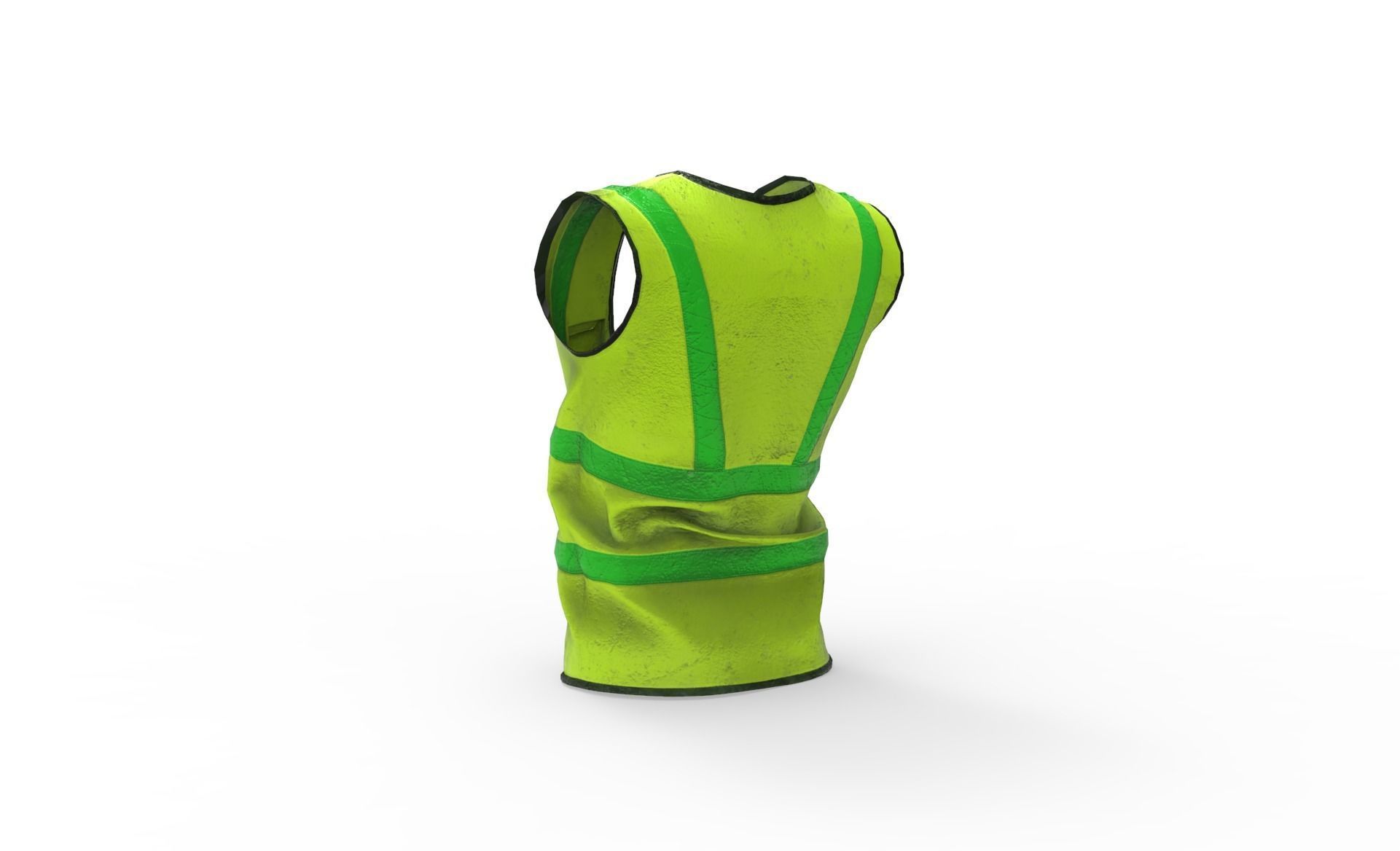 Realistic Worker Vest 001 Low-poly 3D model_7