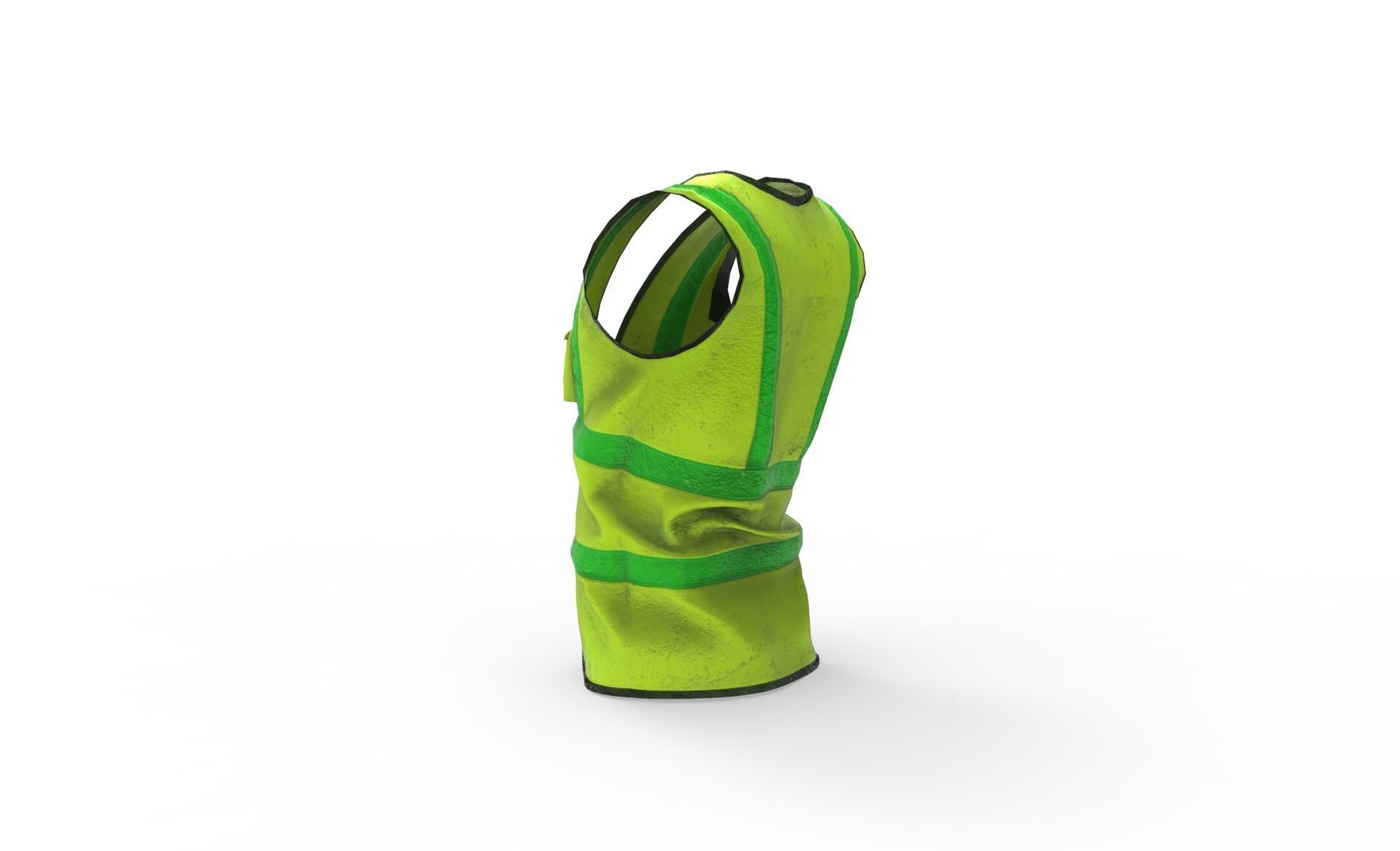 Realistic Worker Vest 001 Low-poly 3D model_6