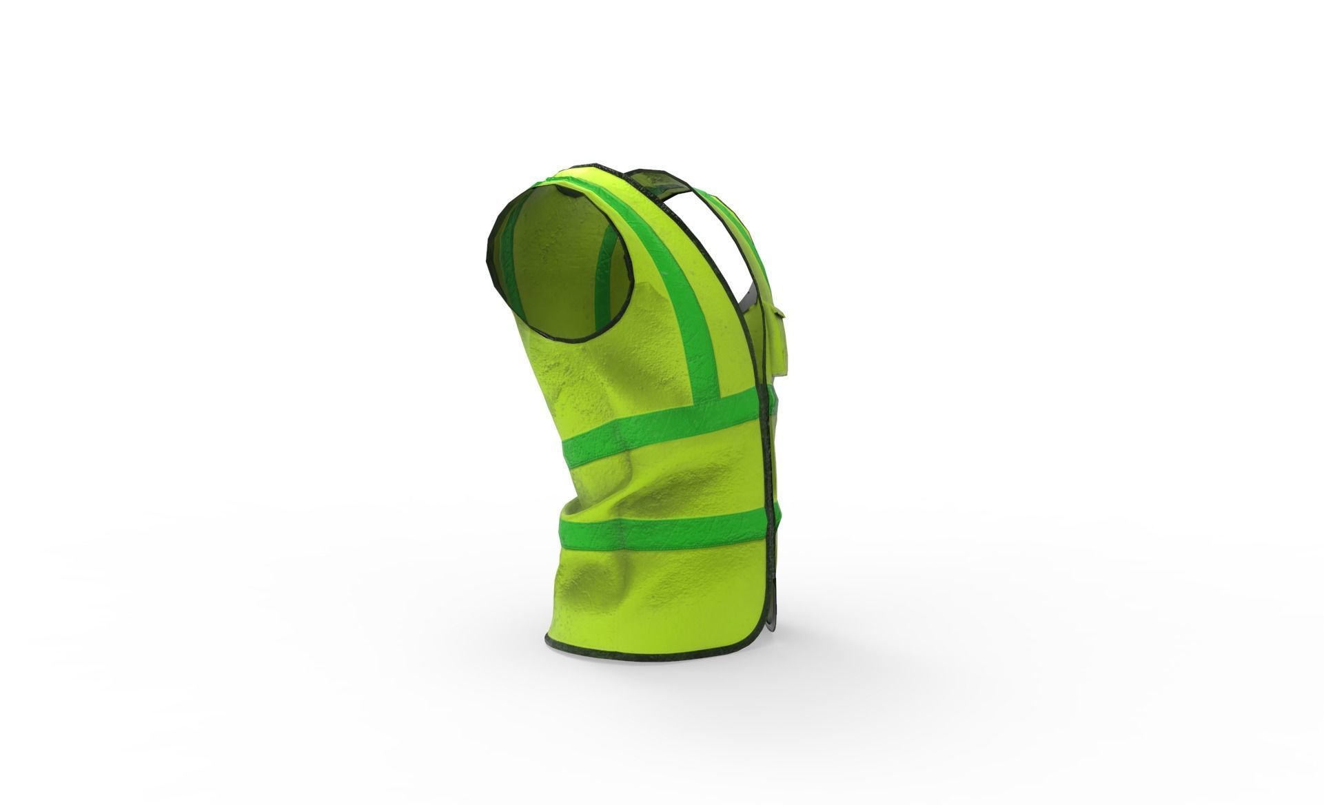 Realistic Worker Vest 001 Low-poly 3D model_14