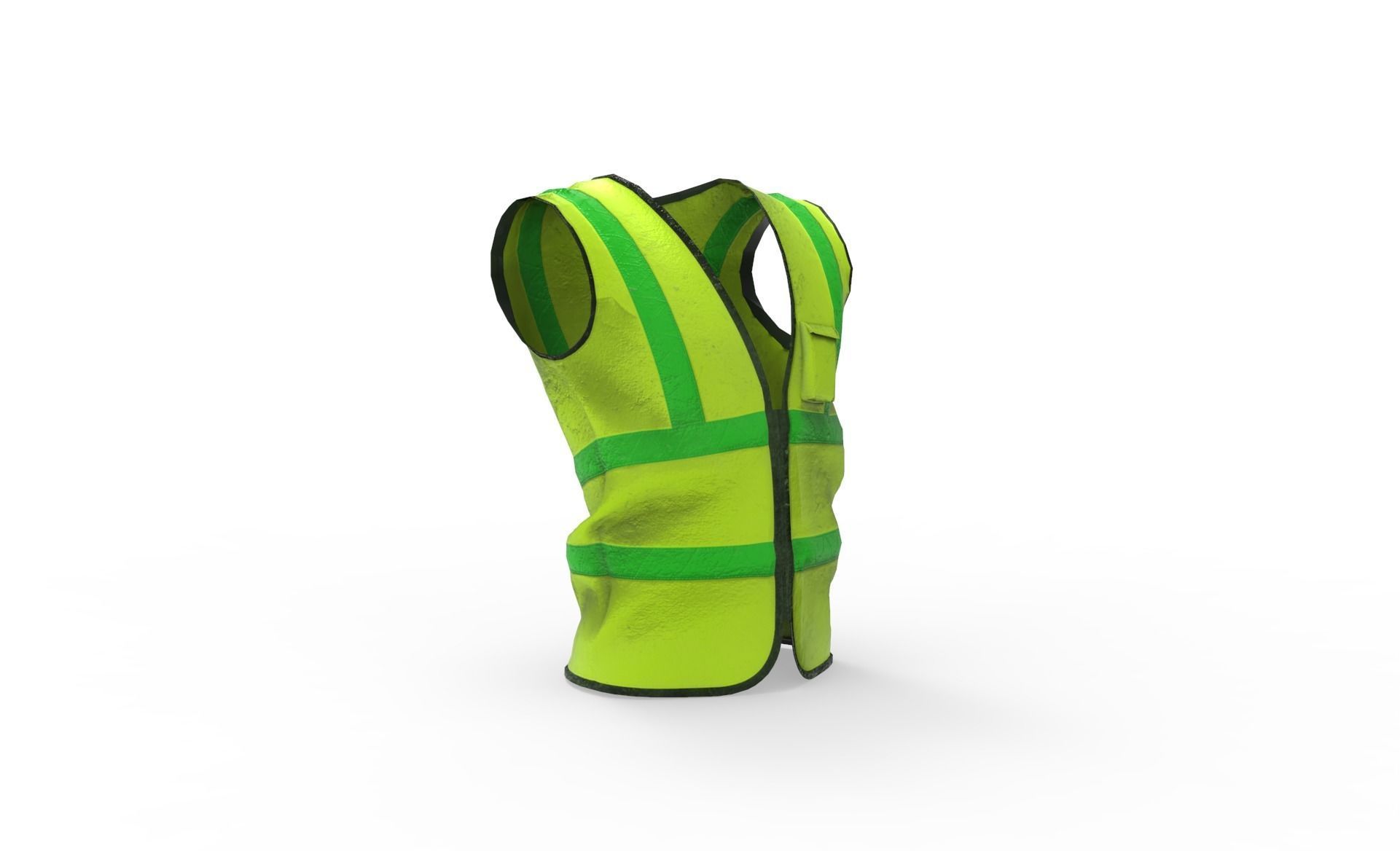 Realistic Worker Vest 001 Low-poly 3D model_15