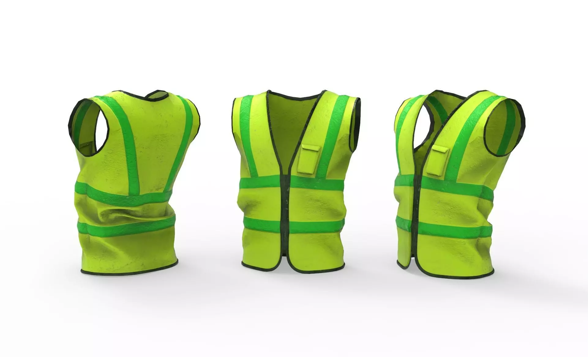 Realistic Worker Vest 001 Low-poly 3D model_0