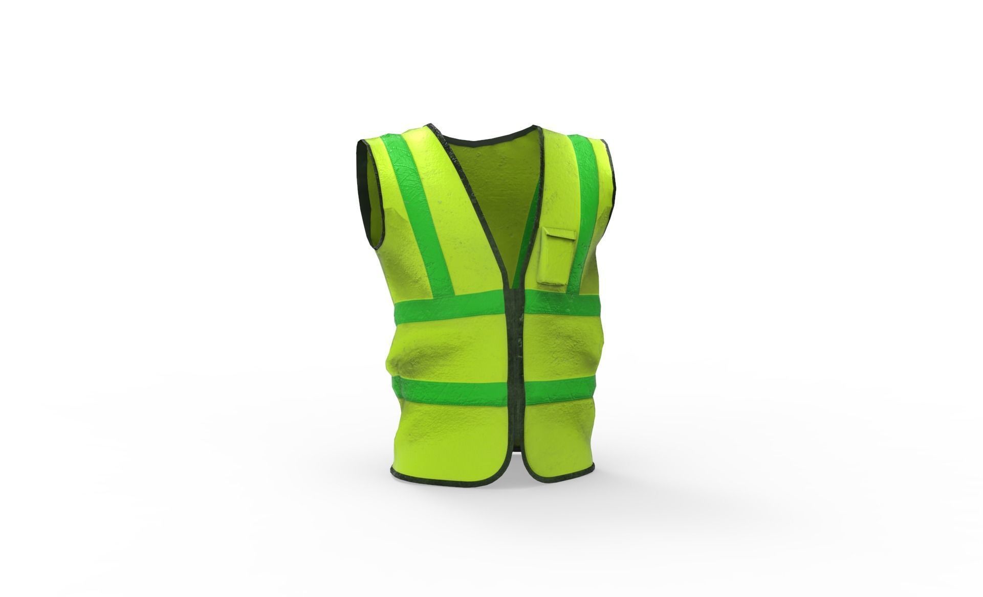 Realistic Worker Vest 001 Low-poly 3D model_16