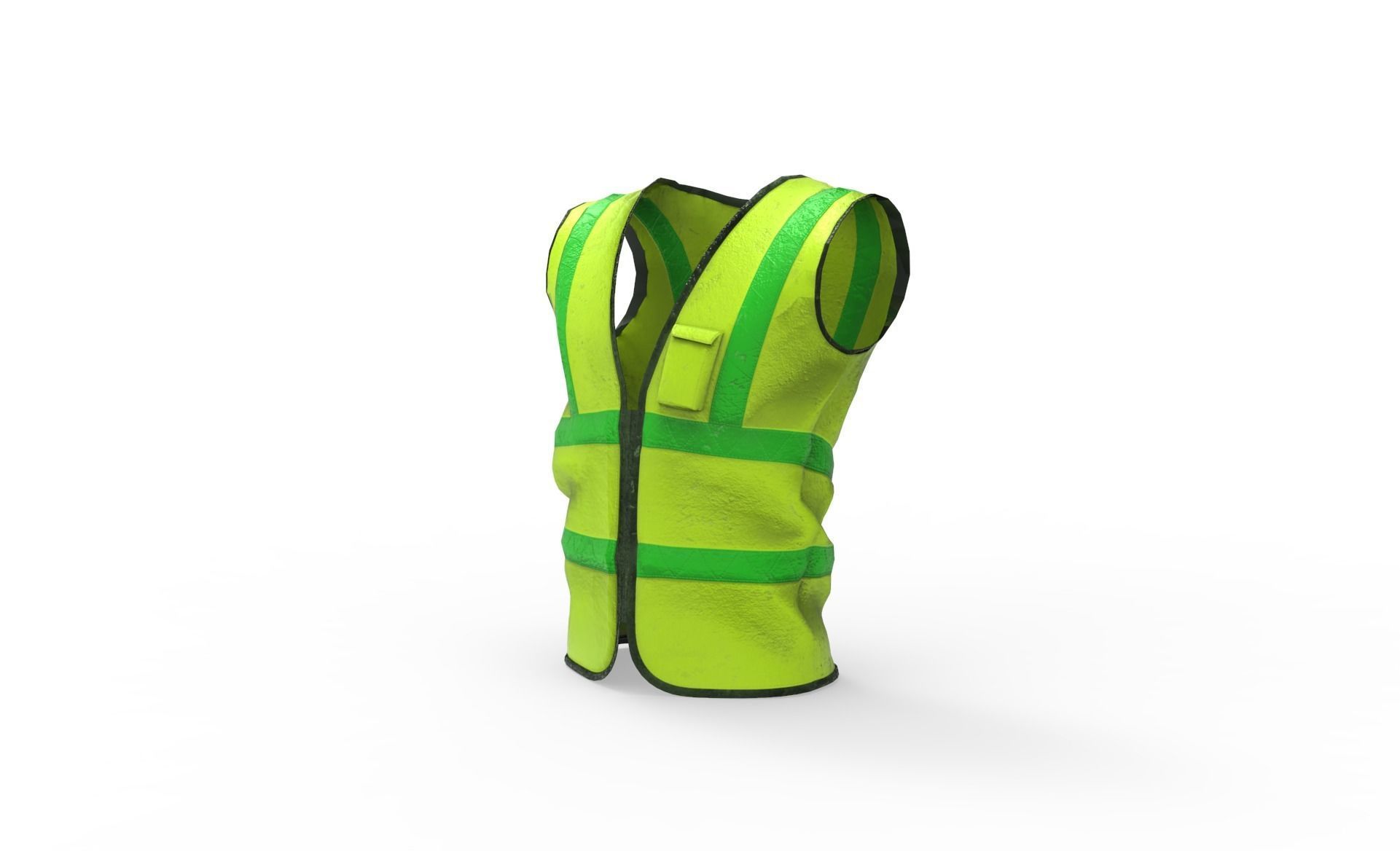Realistic Worker Vest 001 Low-poly 3D model_2