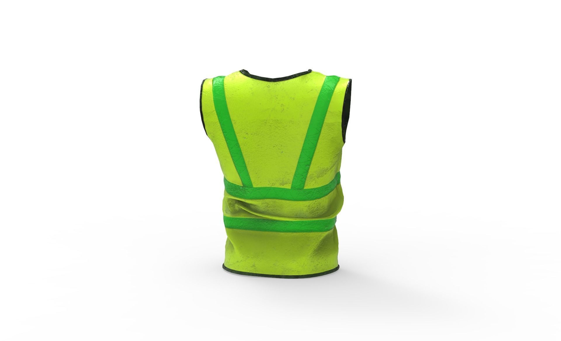 Realistic Worker Vest 001 Low-poly 3D model_10