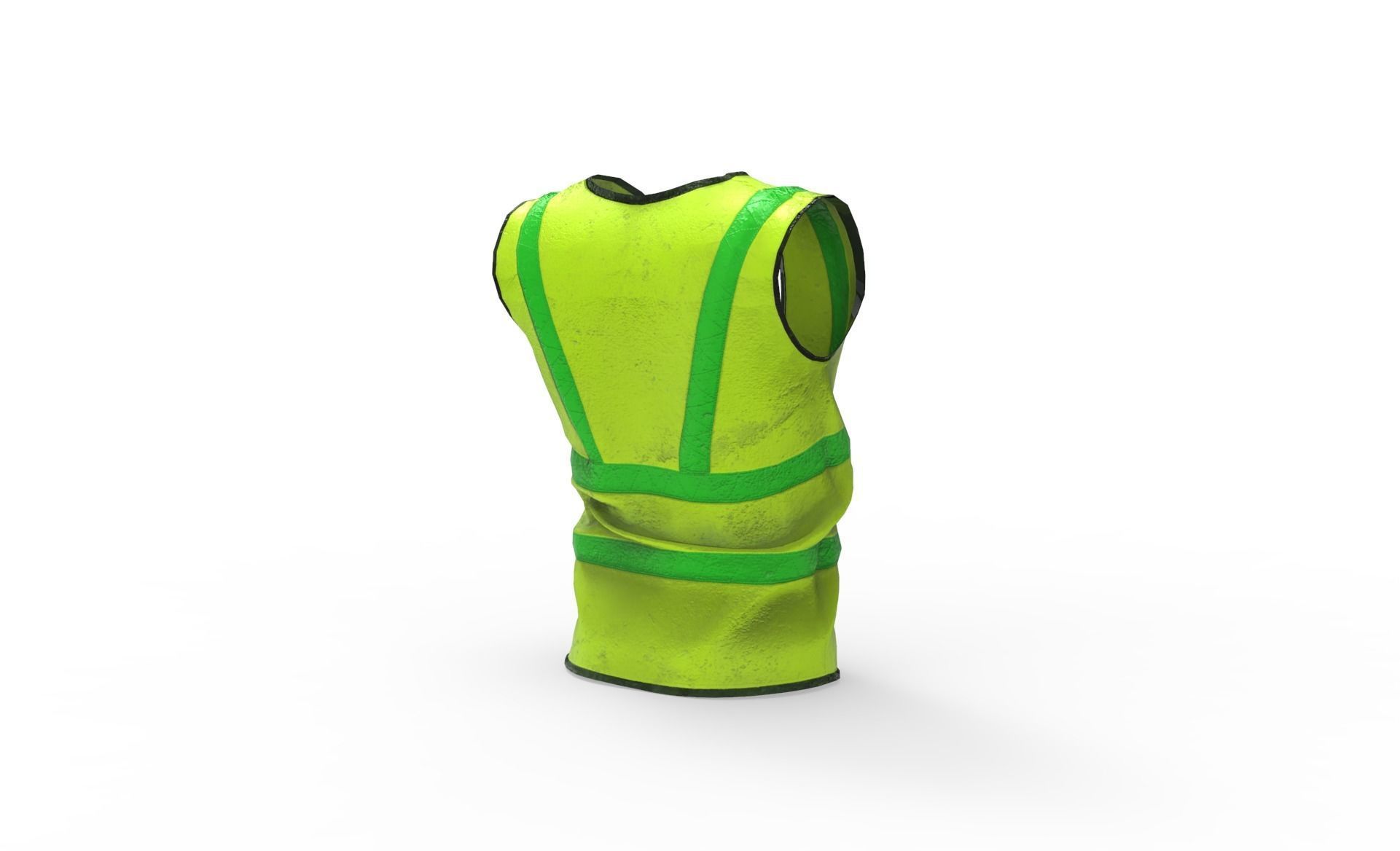 Realistic Worker Vest 001 Low-poly 3D model_11