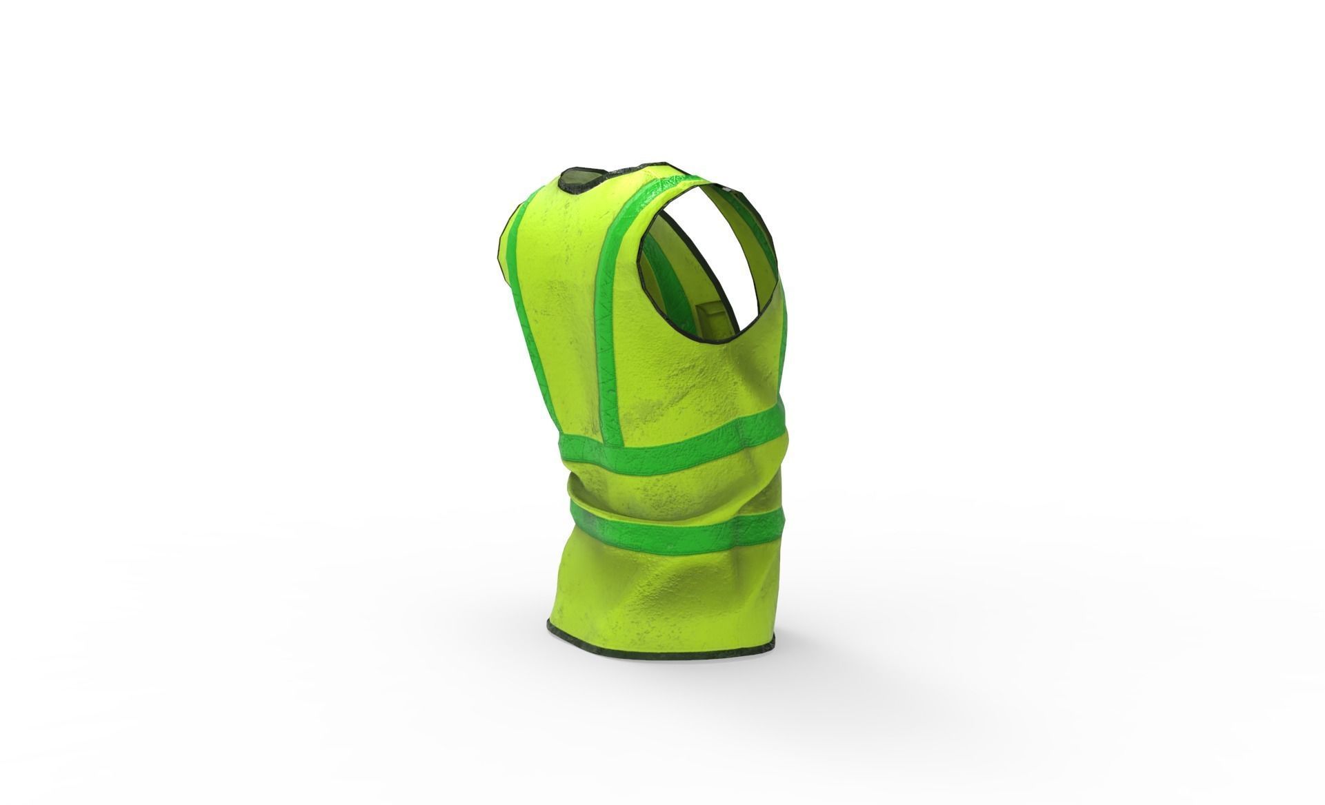 Realistic Worker Vest 001 Low-poly 3D model_12
