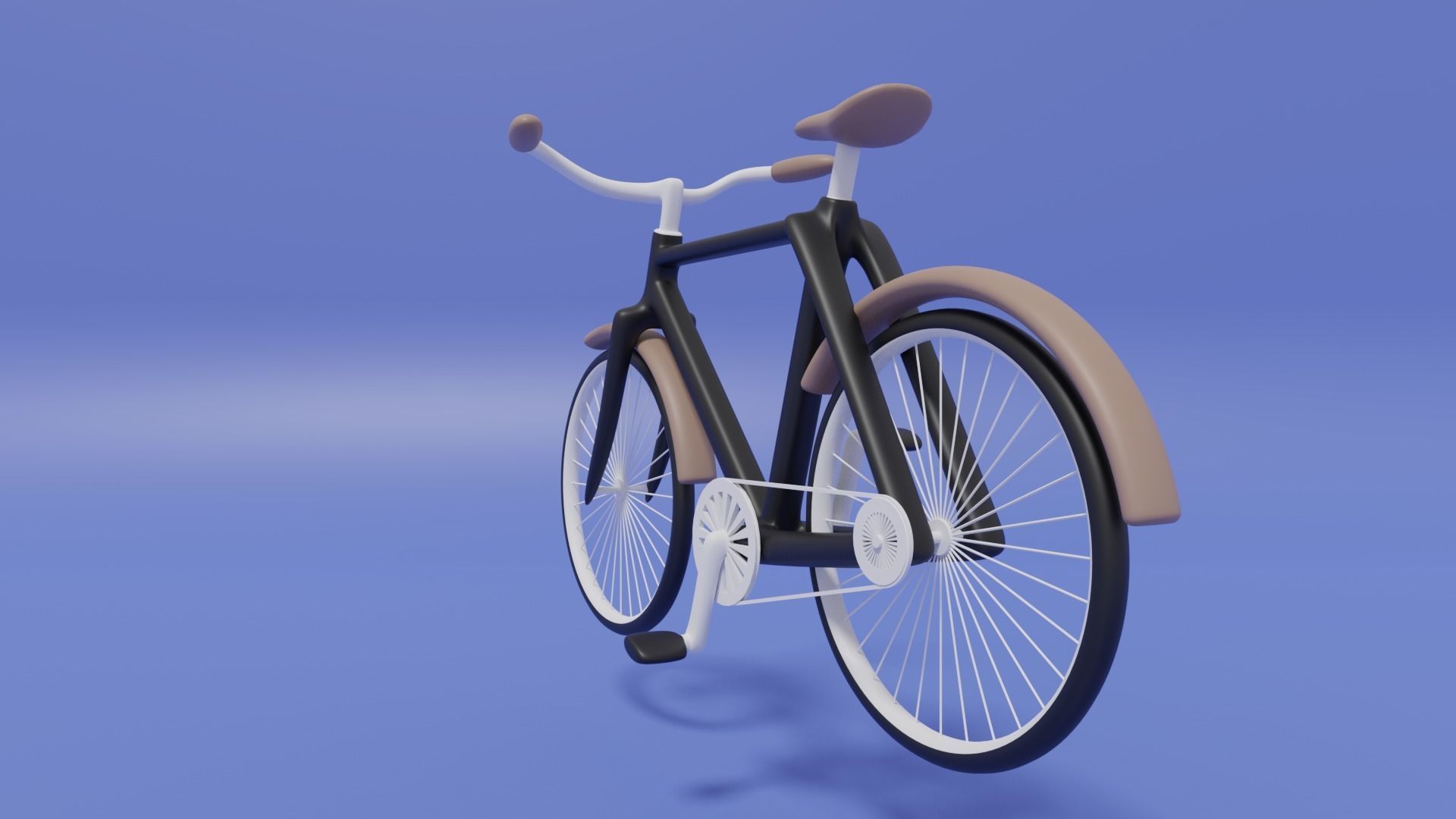 Cartoon Cute Bicycle 3D model_2