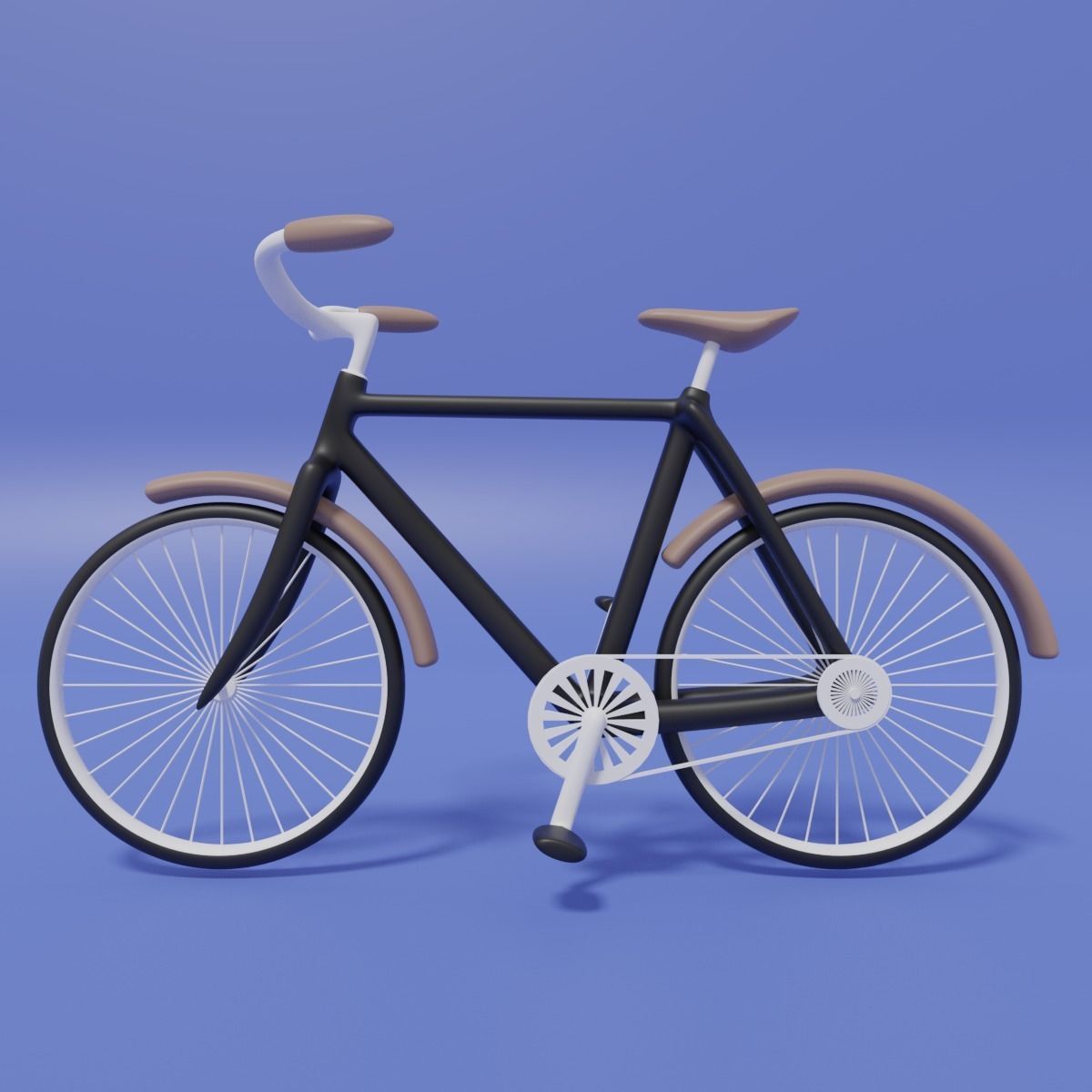 Cartoon Cute Bicycle 3D model_7