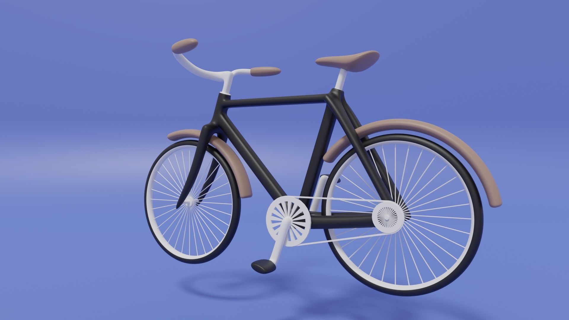Cartoon Cute Bicycle 3D model_1