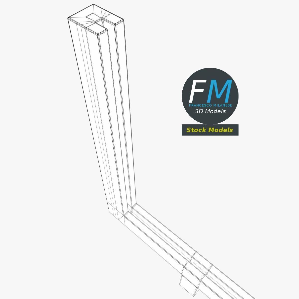 Glass railing module 3 3D model_8