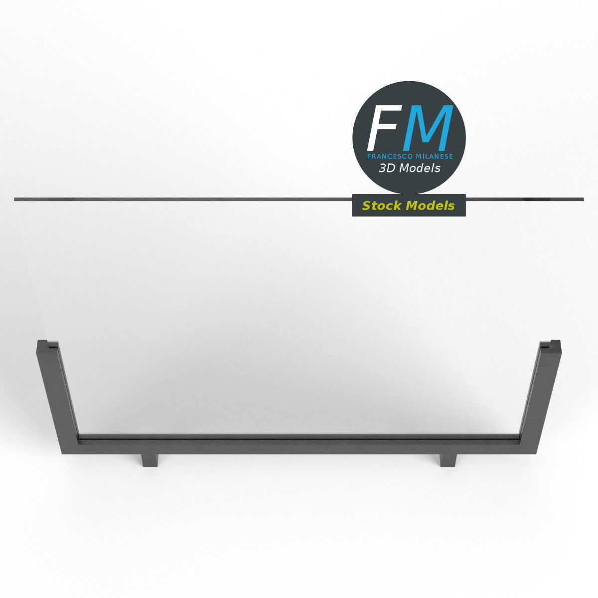 Glass railing module 3 3D model_6