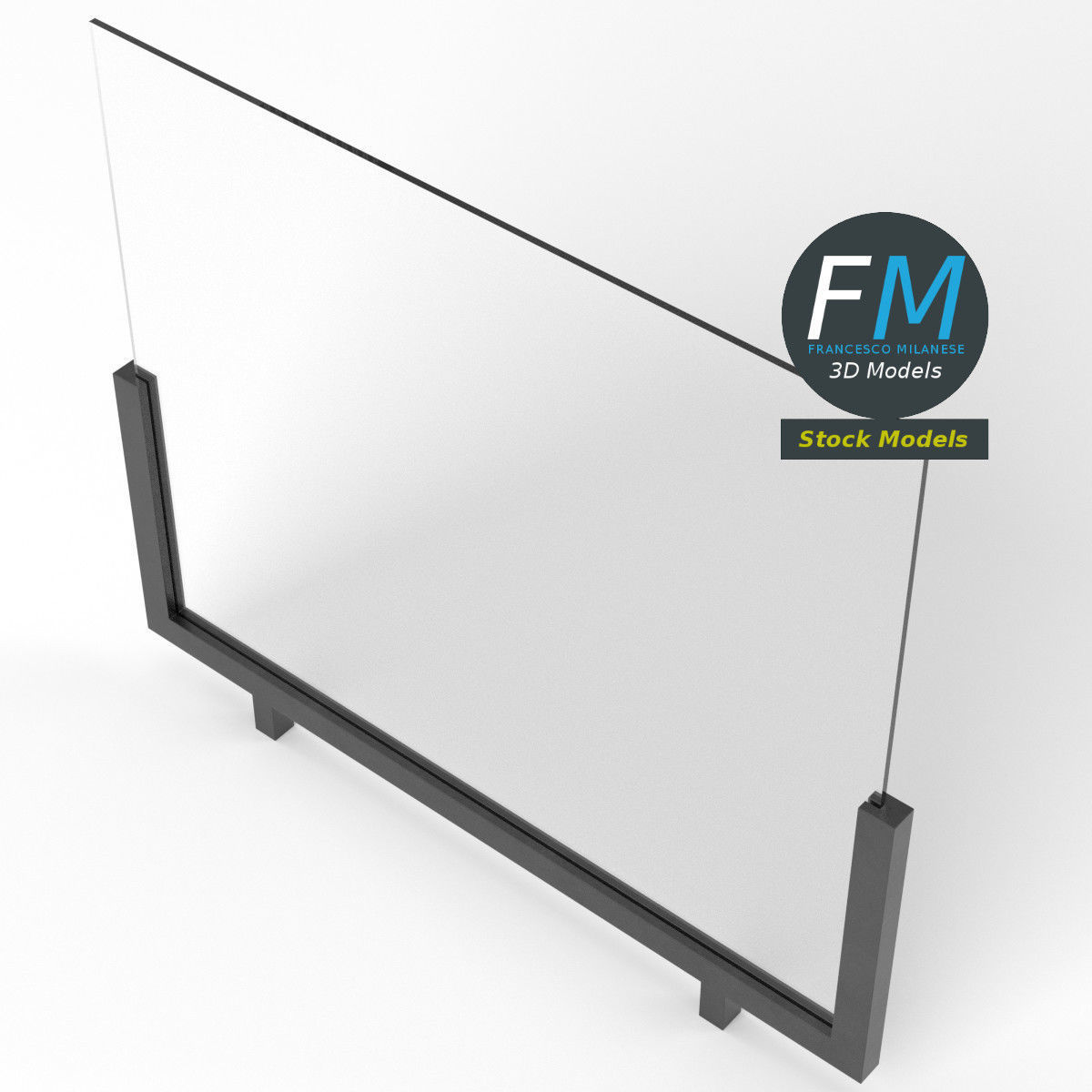 Glass railing module 3 3D model_5