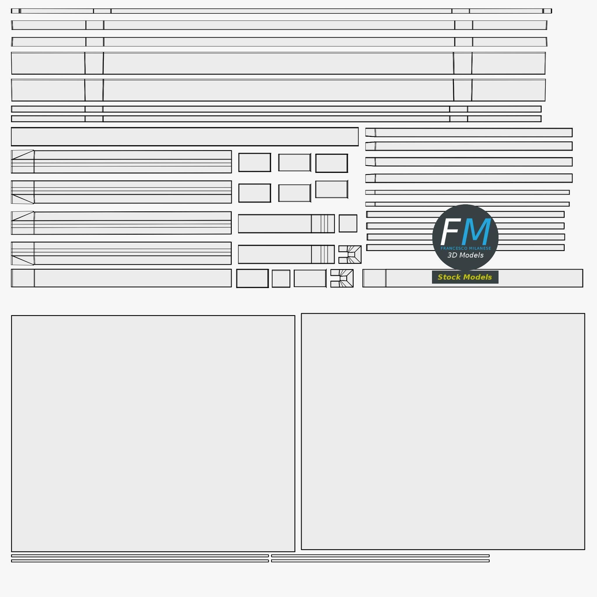 Glass railing module 3 3D model_11