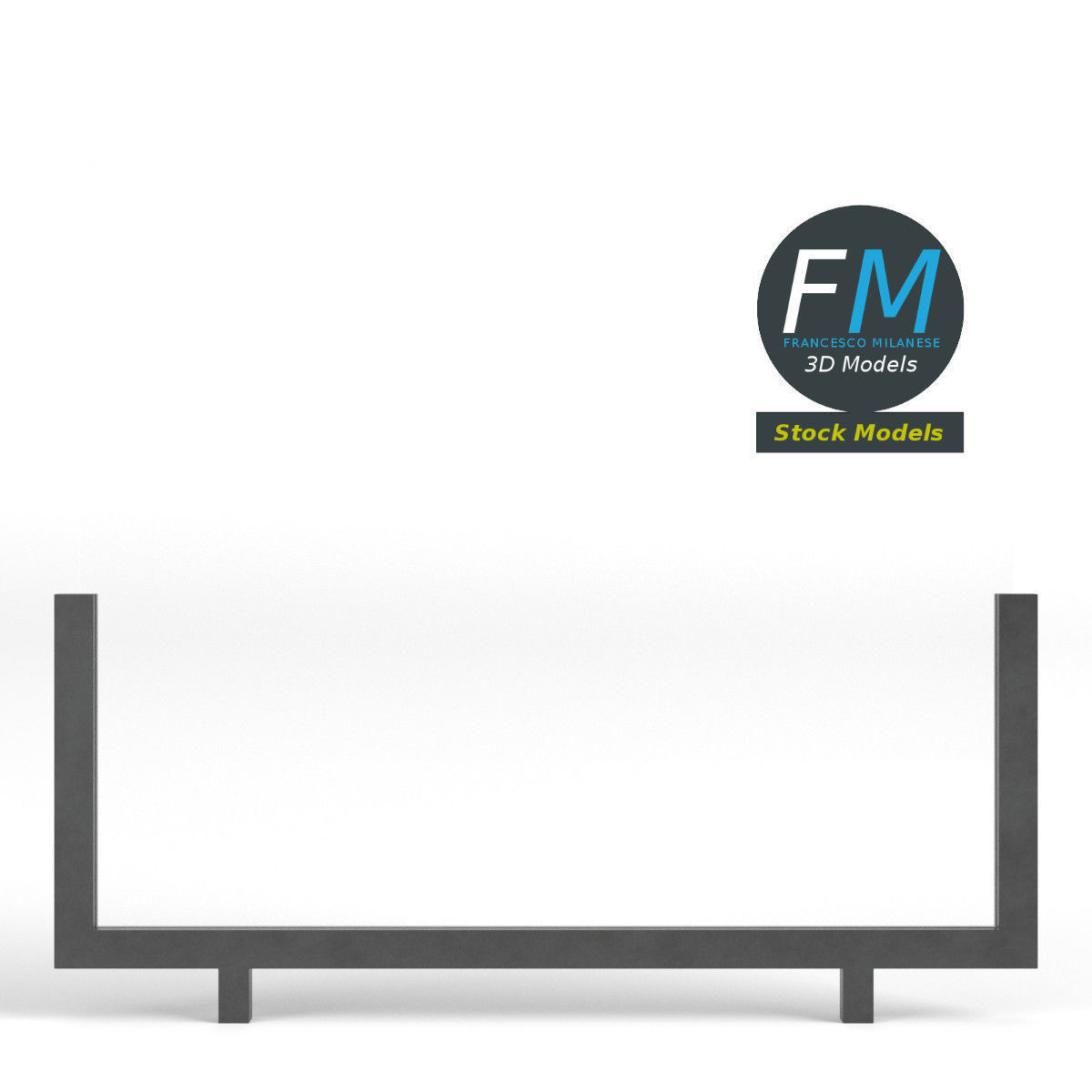 Glass railing module 3 3D model_3