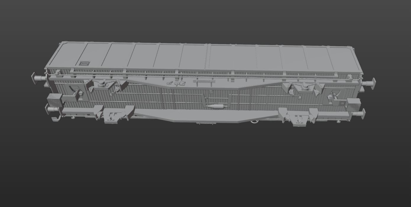 Pre supported Hbbins 306 freight car 3D print model_3