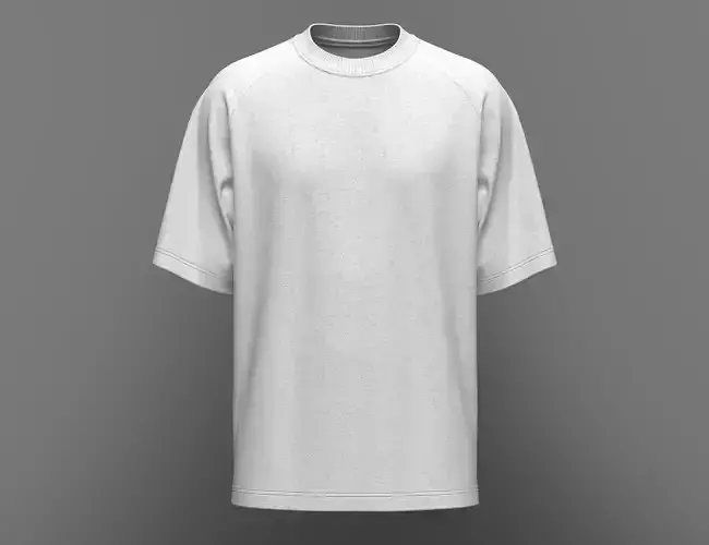 Mens Oversized Raglan T-shirt 3d Model