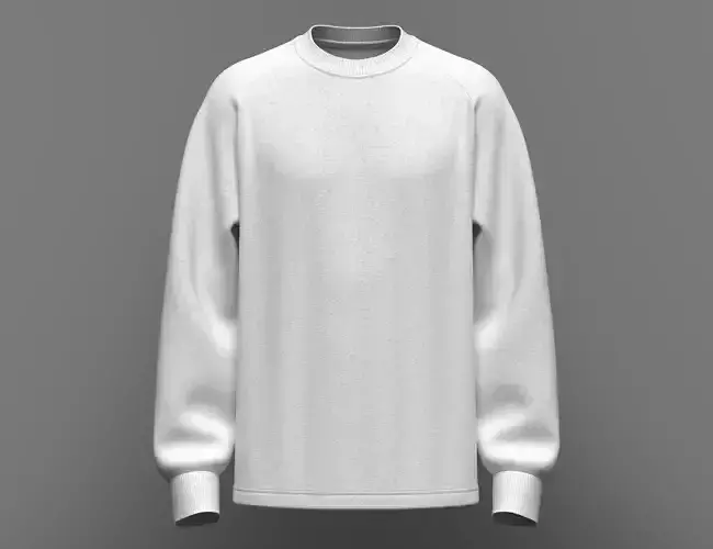 Mens Raglan Oversized Jersey 3d Model