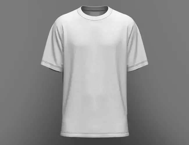 Mens Regular Fit T-shirt 3d Model