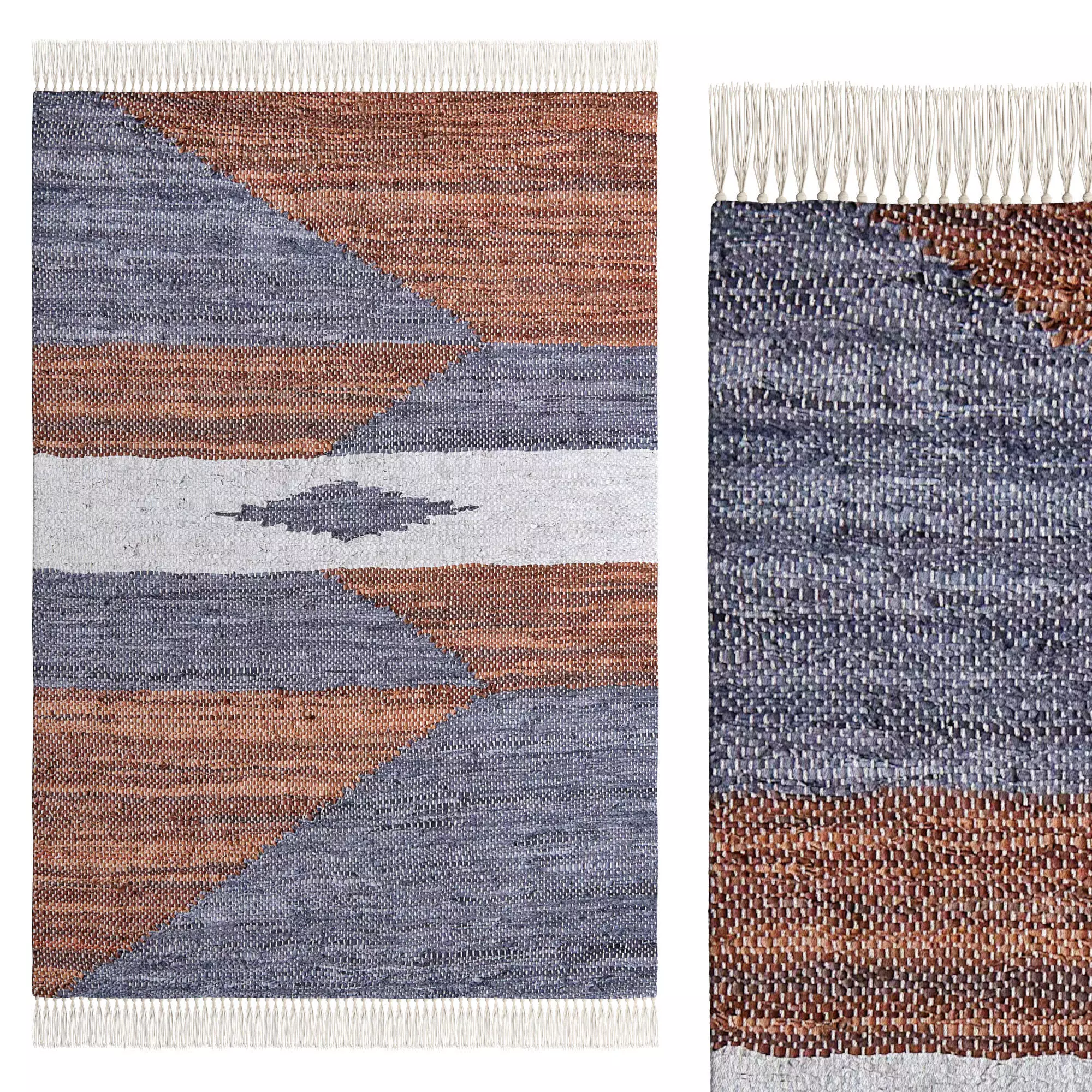 Angela Leather Rag Rug 3D model_0