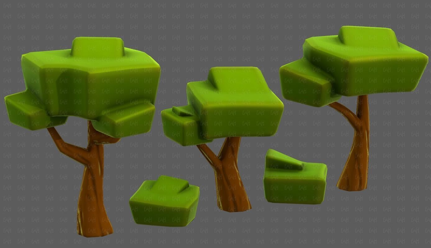 Trees Cartoon V58 Low-poly 3D model_43