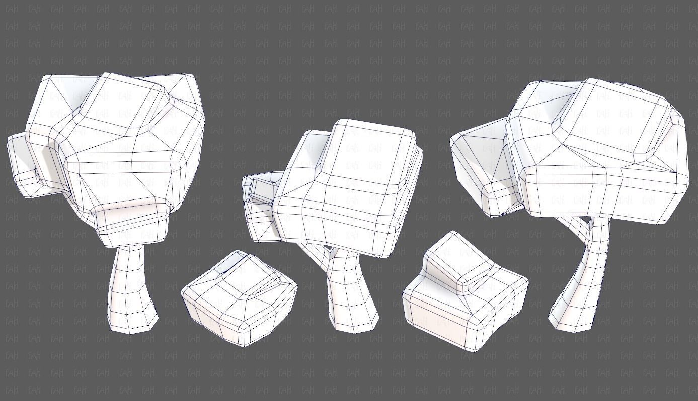 Trees Cartoon V58 Low-poly 3D model_36