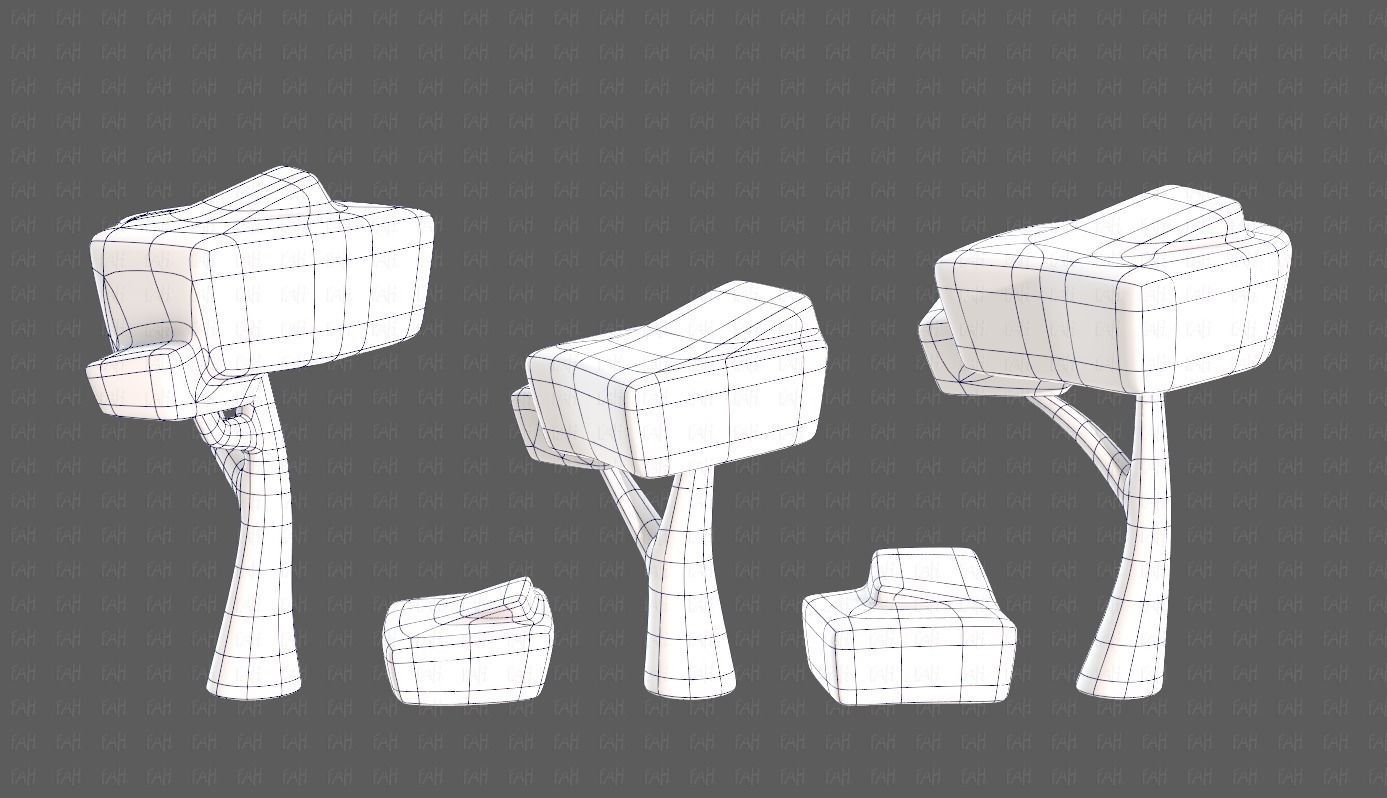 Trees Cartoon V58 Low-poly 3D model_16