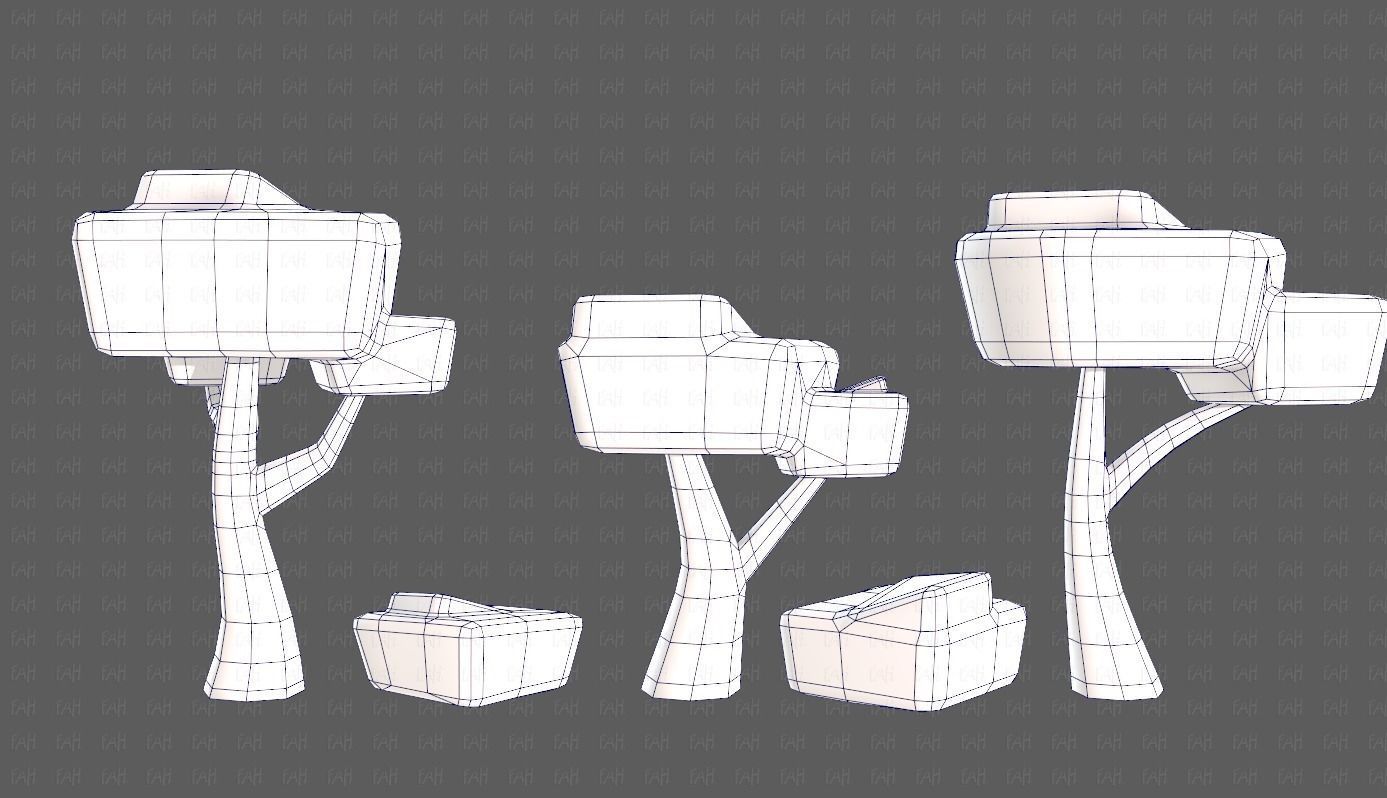 Trees Cartoon V58 Low-poly 3D model_29