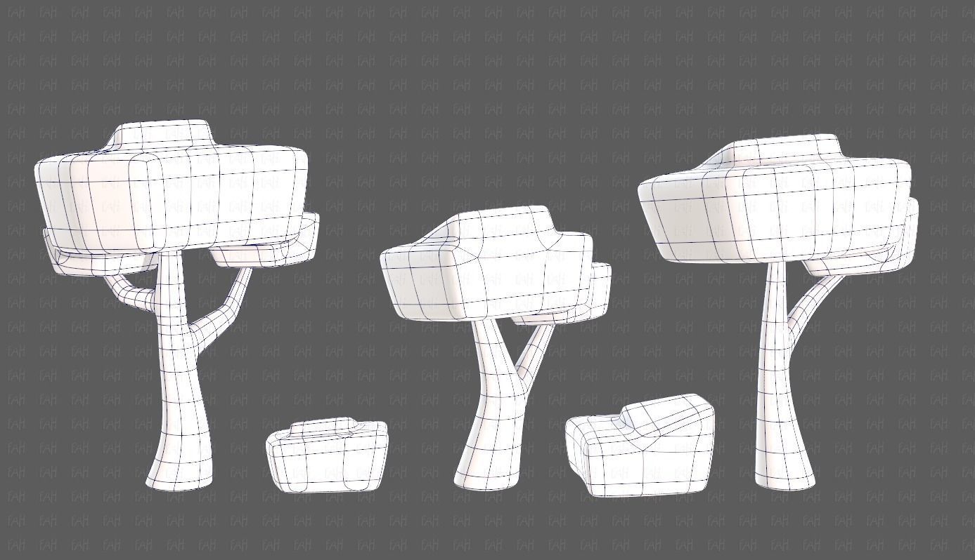 Trees Cartoon V58 Low-poly 3D model_14