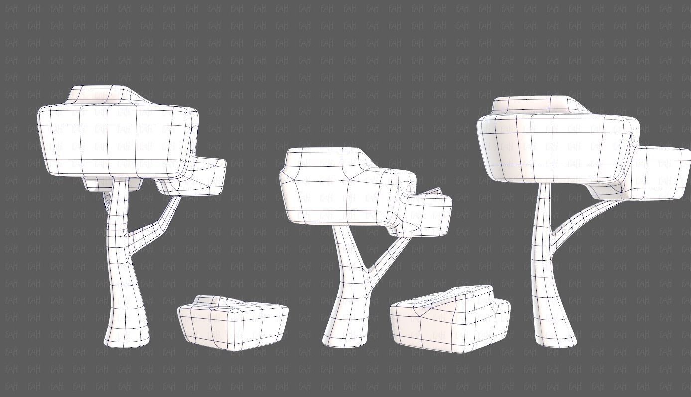 Trees Cartoon V58 Low-poly 3D model_13