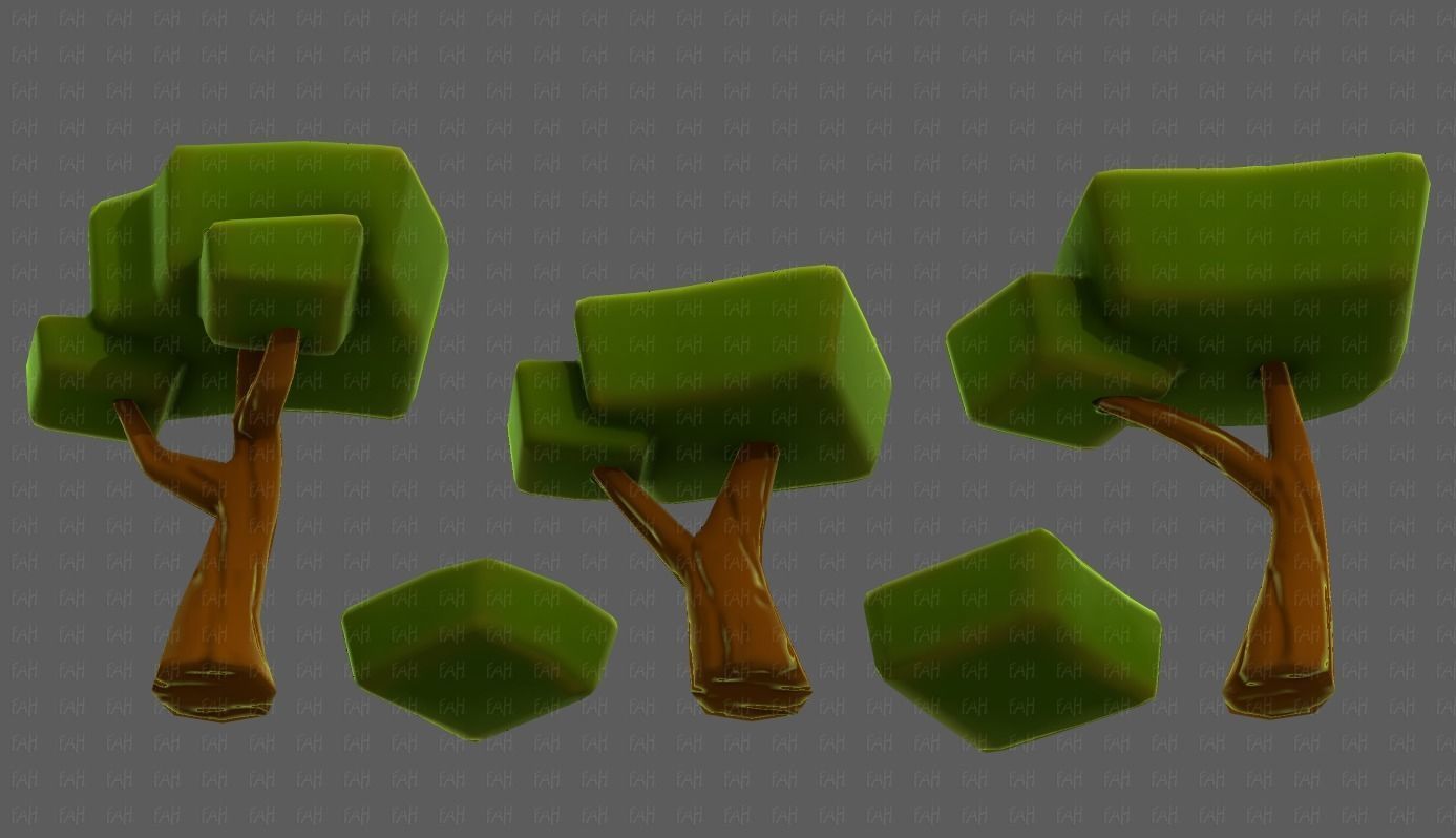 Trees Cartoon V58 Low-poly 3D model_39