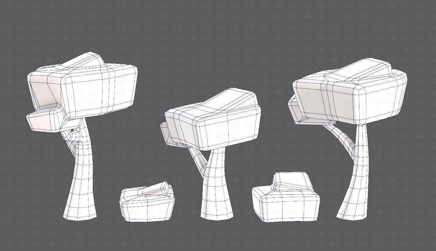 Trees Cartoon V58 Low-poly 3D model_32