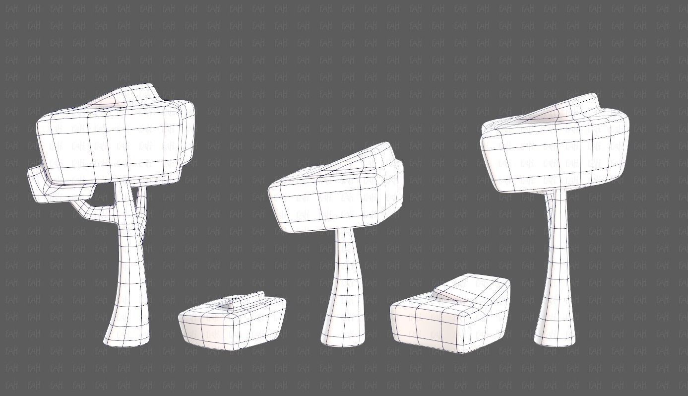 Trees Cartoon V58 Low-poly 3D model_15