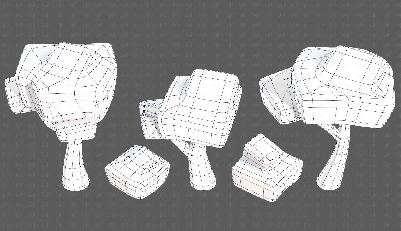 Trees Cartoon V58 Low-poly 3D model_34