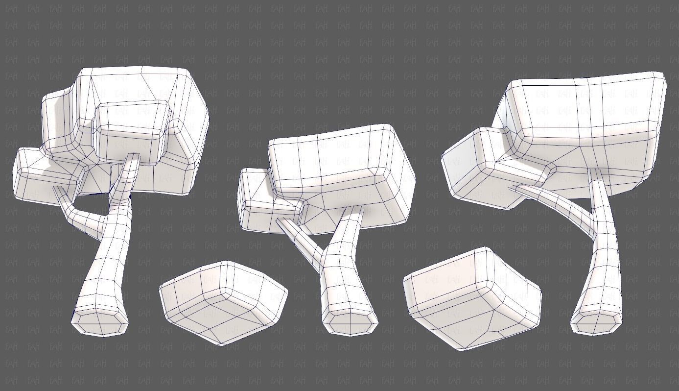 Trees Cartoon V58 Low-poly 3D model_40