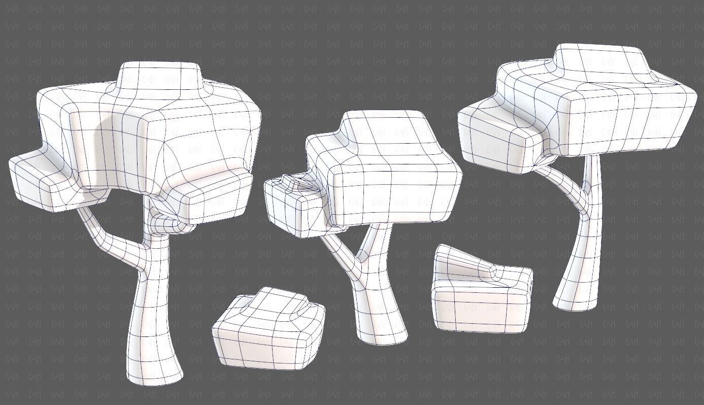 Trees Cartoon V58 Low-poly 3D model_42