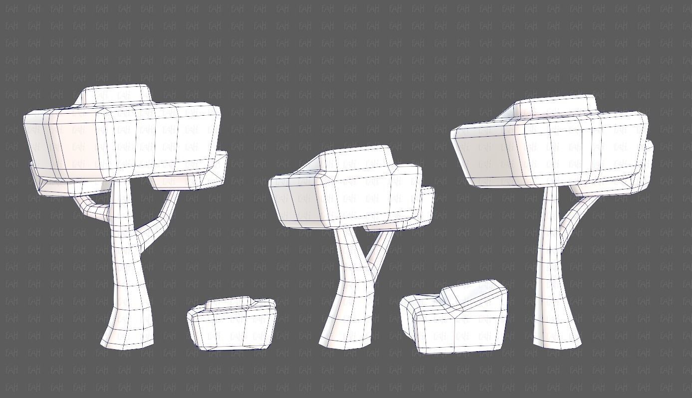 Trees Cartoon V58 Low-poly 3D model_30