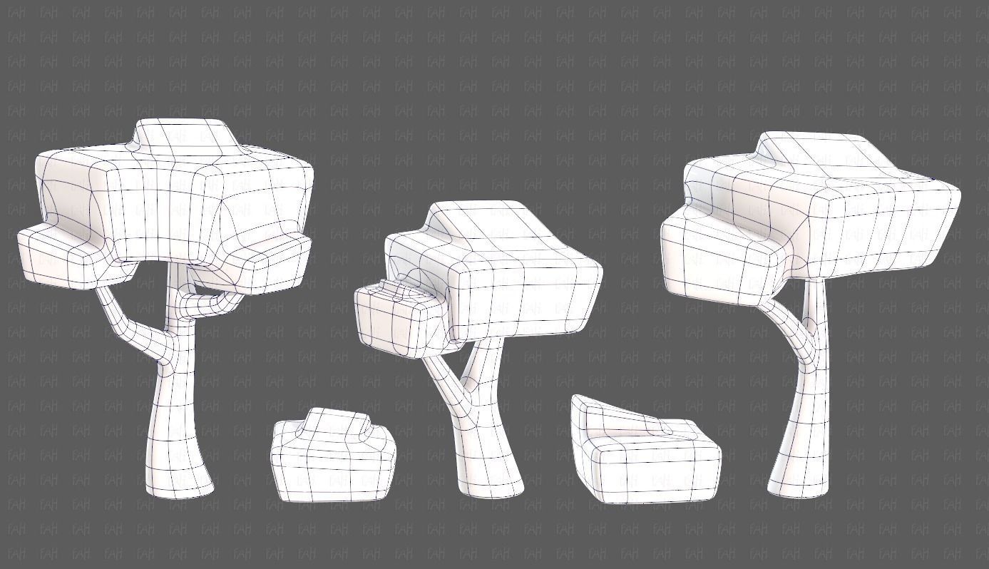 Trees Cartoon V58 Low-poly 3D model_10