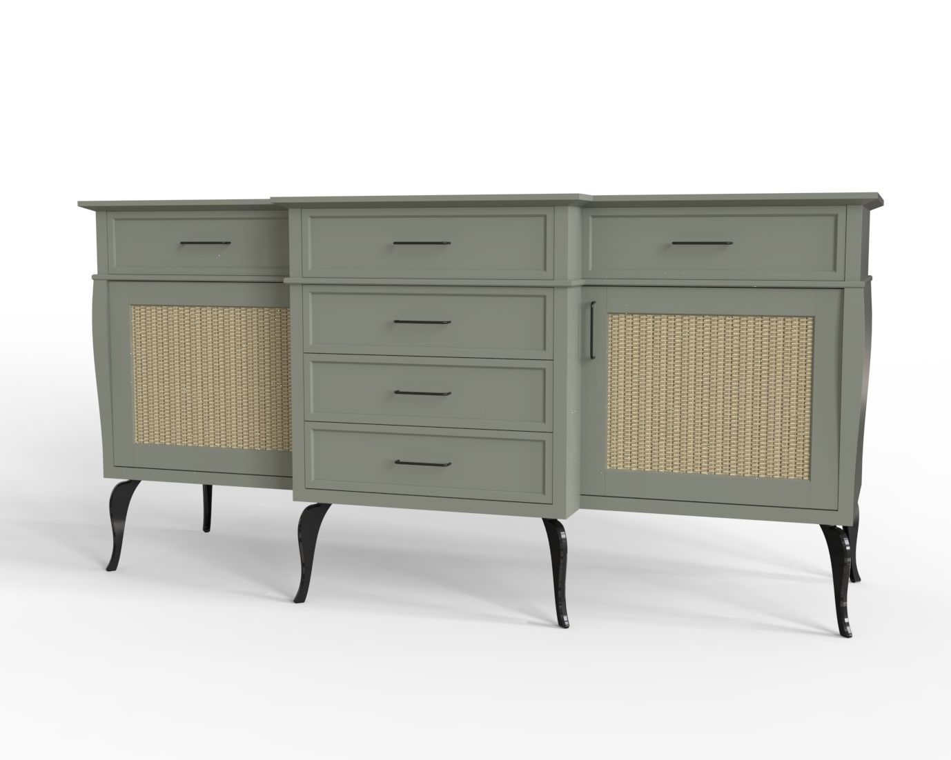 Country Style Dresser and Coffee Table  3D model_2