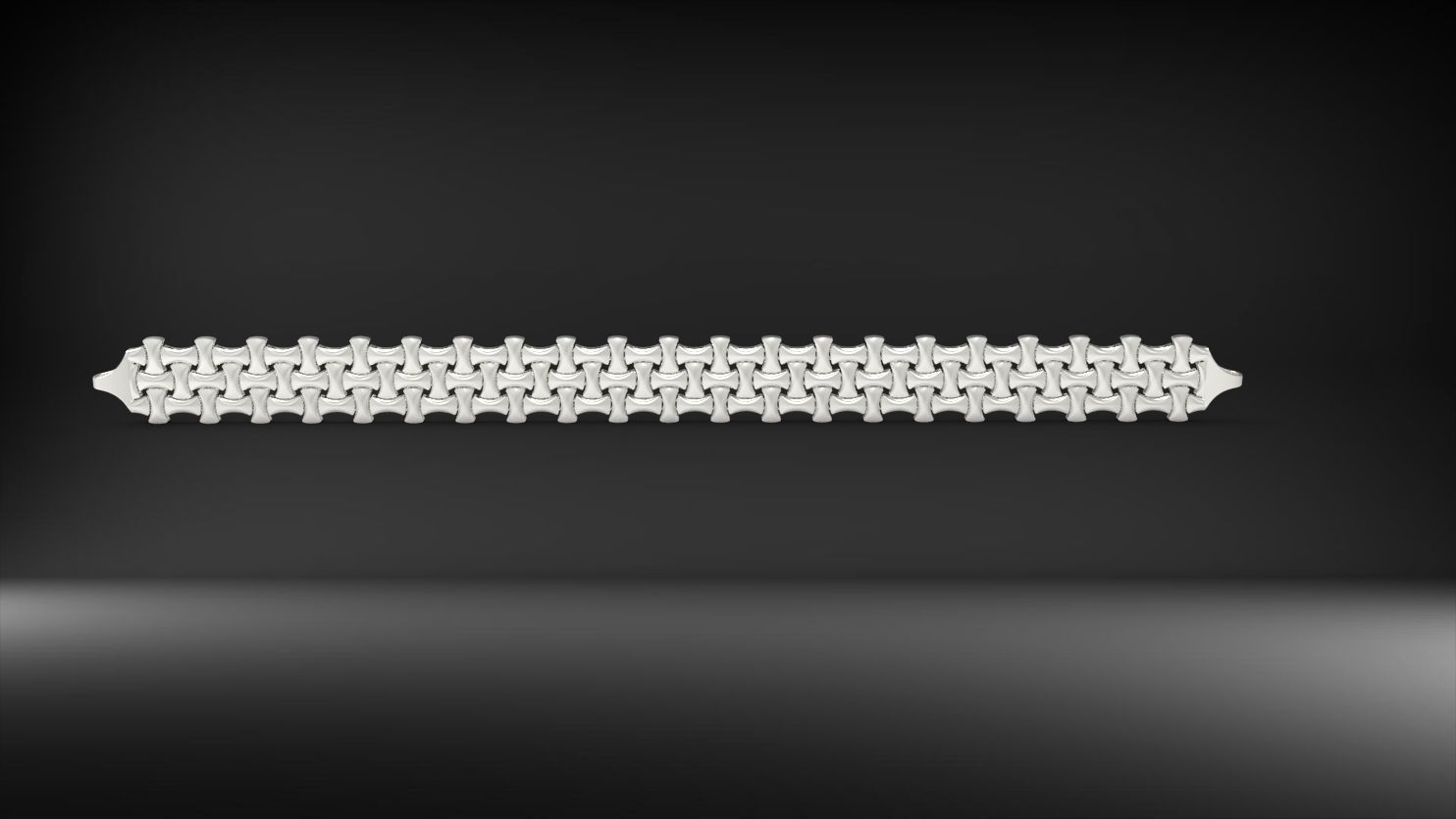 simetrik baglantili 3d zincir bileklik 3D print model_5